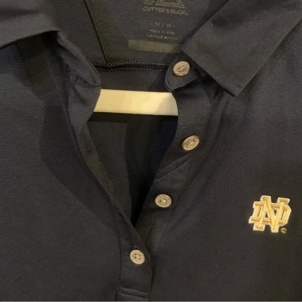 CUTTER & BUCK Notre Dame Fighting Irish CB Drytec Solid Women's Polo Navy Blue - Picture 4 of 7